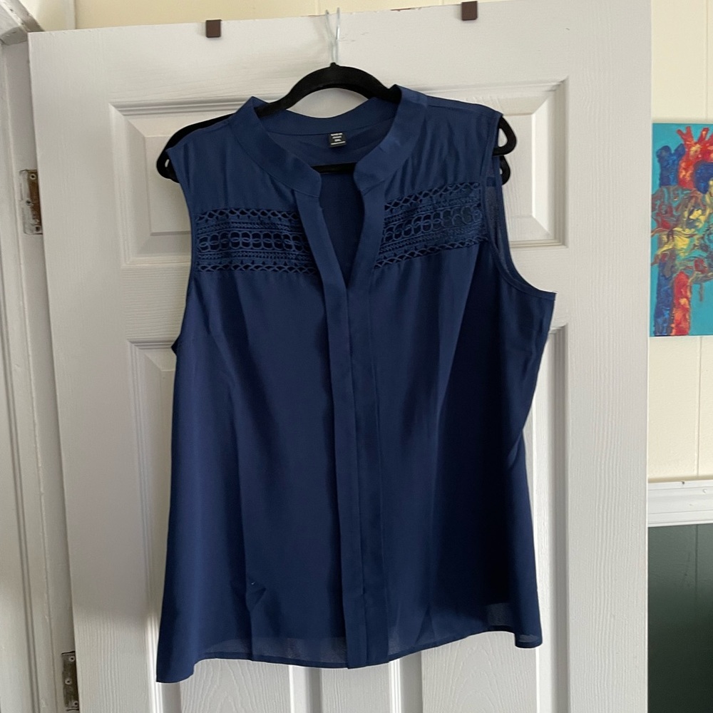 Navy Sleeveless Top